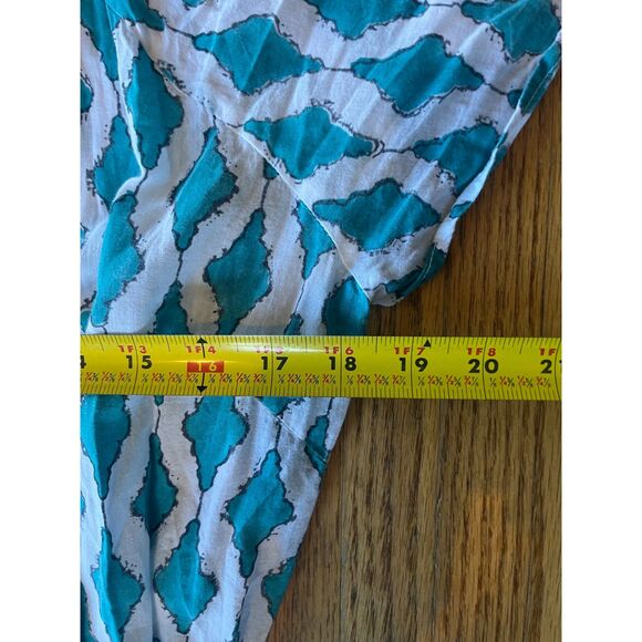 Roberta Roller Rabbit Green White Pattern Wrap Mini Dress  Women’s Size Medium - Picture 8 of 9